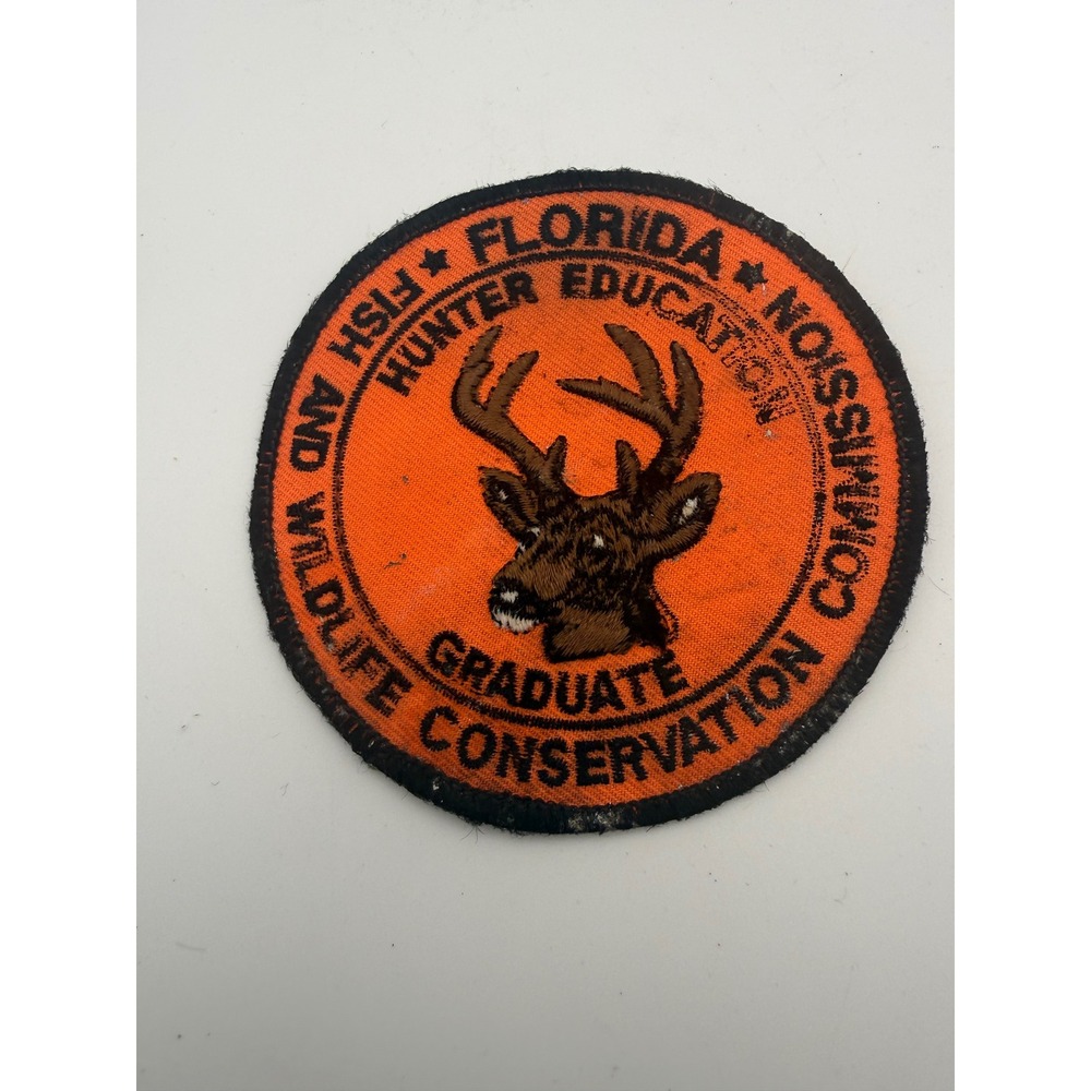 Vintage Florida Fish and Wildlife Hunter Education Graduate Patch Orange Buck
